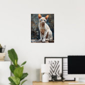 Niedlich Devon Rex Cat Art Print Poster (Heimbüro)