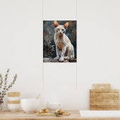 Niedlich Devon Rex Cat Art Print Poster (Küche)