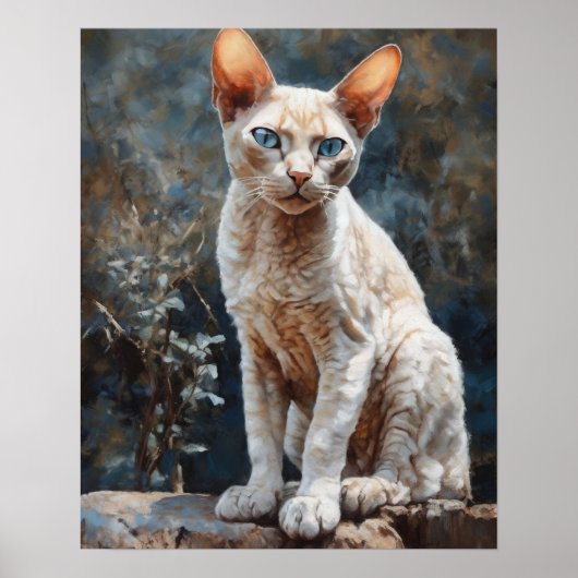 Niedlich Devon Rex Cat Art Print Poster (Vorne)