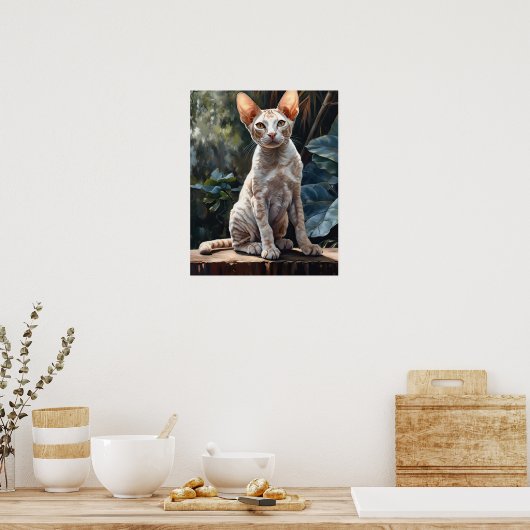 Niedlich Devon Rex Cat Art Print Poster (Küche)