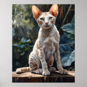 Niedlich Devon Rex Cat Art Print Poster (Vorne)