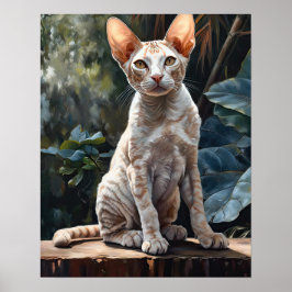 Niedlich Devon Rex Cat Art Print Poster