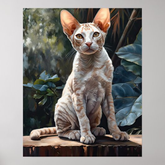 Niedlich Devon Rex Cat Art Print Poster (Vorne)