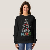 Niedlich Dialysis Nurse Xmas Tree Frohe Weihnachts Sweatshirt (Vorne ganz)