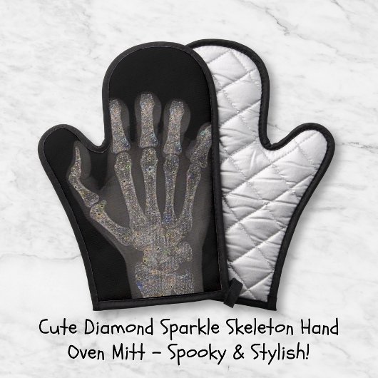 Niedlich Diamond Skeleton Hand Oven Mitt Ofenhandschuh