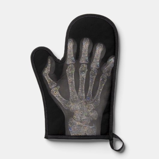 Niedlich Diamond Skeleton Hand Oven Mitt Ofenhandschuh (Vorderseite)