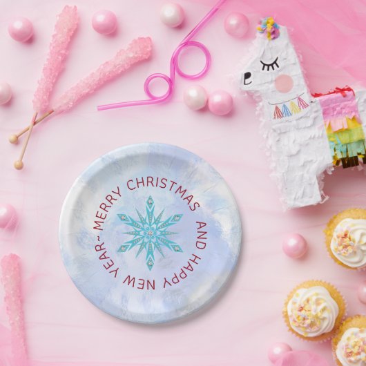 Niedlich Diamonds Snowflake Pappteller (Party)