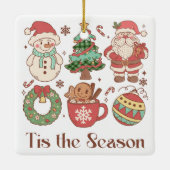 Niedlich Dies ist die Weihnachtszeit Keramikornament (Rückseite)