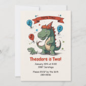Niedlich Dinasour und ihr Baby Birthday Party Einladung (Vorderseite)