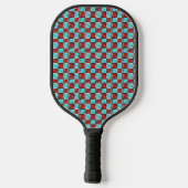 Niedlich Diner Style Karos Muster Pickleball Schläger (Rückseite)
