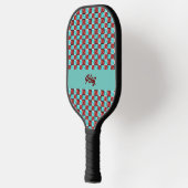 Niedlich Diner Style Karos Muster Pickleball Schläger (Links)