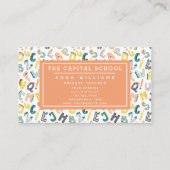 Niedlich Dino Alphabet - Lehrer | Private Tutor Visitenkarte (Vorderseite)