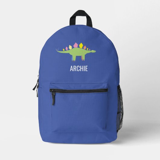 Niedlich Dino Dinosaur Personalisiert Blue Bedruckter Rucksack (Vorderseite)