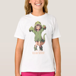 Niedlich Dino Girl T - Shirt