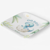 Niedlich Dino Oh Boy Dinosaur Babydusche Pappteller (Gewinkelt)