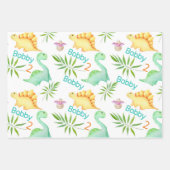 Niedlich Dino Party Boys Dinosaurier Name & Alter Geschenkpapier Set (Vorderseite 2)