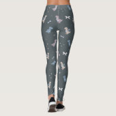 Niedlich Dino Patern Bluish Gray Leggings (Rückseite)