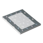Niedlich Dino Patern Bluish Gray Notepad Notizblock (angewinkelt)