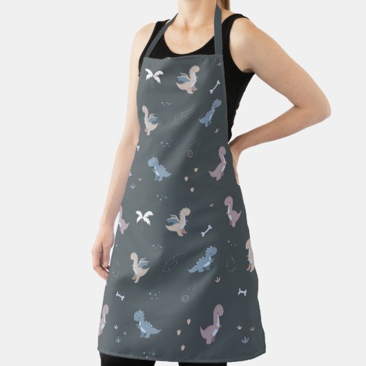 Niedlich Dino Patern Bluish Gray Schürze (InSitu)