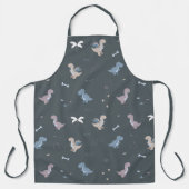 Niedlich Dino Patern Bluish Gray Schürze (Vorderseite)