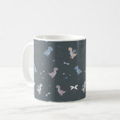 Niedlich Dino Patern Bluish Gray Tasse (Vorderseite Links)