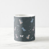 Niedlich Dino Patern Bluish Gray Tasse (Mittel)
