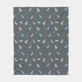 Niedlich Dino Patern Bluish Grey Fleece Blanket (Vorderseite)