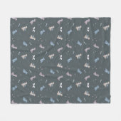 Niedlich Dino Patern Bluish Grey Fleece Blanket (Vorderseite (Horizontal))