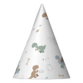 Niedlich Dino Patern White Party Hat Partyhütchen (Links)