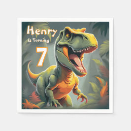 Niedlich Dino T Rex Geburtstagsparty Paper Napkin Serviette