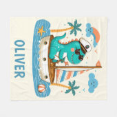 Niedlich Dino Trex Nautical Sailboat Captain Fleecedecke (Vorderseite (Horizontal))
