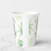 Niedlich Dino Triceratops Dinosaur Green Baby Dusc Pappbecher (Rechts)