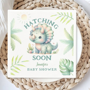 Niedlich Dino Triceratops Dinosaur Green Baby Dusc Serviette