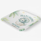 Niedlich Dino Triceratops Dinosaur Kinderdusche Pappteller (Gewinkelt)