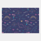 Niedlich Dinos Pattern Geschenkpapier Set (Vorderseite)