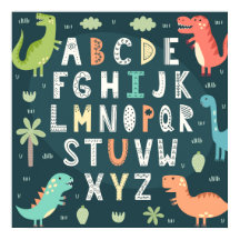 Niedlich Dinosaur Alphabet Letters Kids ABC
