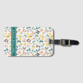 Niedlich Dinosaur Alphabet Muster Individuelle Nam Gepäckanhänger (Vorderseite (Horizontal))