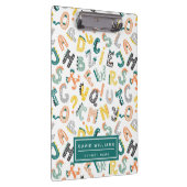 Niedlich Dinosaur Alphabet Pattern Kinderschule Klemmbrett (Rechts)