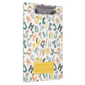 Niedlich Dinosaur Alphabet Pattern Kinderschule Klemmbrett (Rechts)