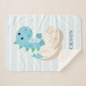 Niedlich Dinosaur Baby Boy Personalisiert Sherpadecke (Vorderseite (Horizontal))