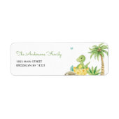 Niedlich Dinosaur Baby Dusche Rücksendeadresse (Vorne)