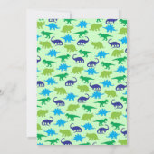 Niedlich Dinosaur Baby Dusche T-Rex Dino Green Boy Einladung (Rückseite)