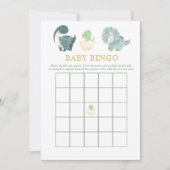 Niedlich Dinosaur Baby Shower Game Baby Bingo Einladung (Vorderseite)