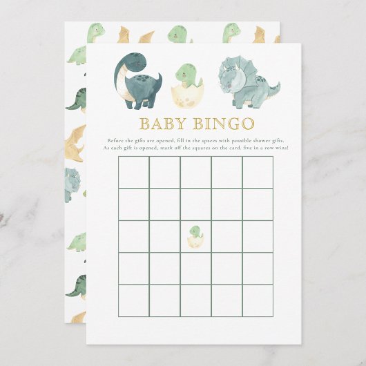 Niedlich Dinosaur Baby Shower Game Baby Bingo Einladung