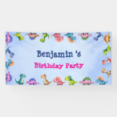 Niedlich Dinosaur Balloon Junge Freunde Geburtstag Banner (Horizontal)