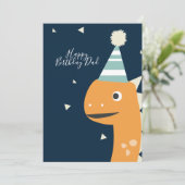 Niedlich Dinosaur Birthday Hat Confetti Blue (Stehend Vorderseite)