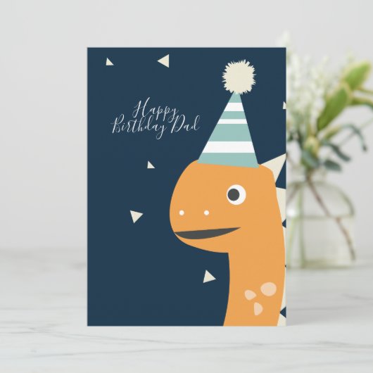 Niedlich Dinosaur Birthday Hat Confetti Blue (Stehend Vorderseite)