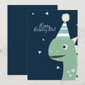 Niedlich Dinosaur Birthday Hat Confetti Blue (Vorne/Hinten)