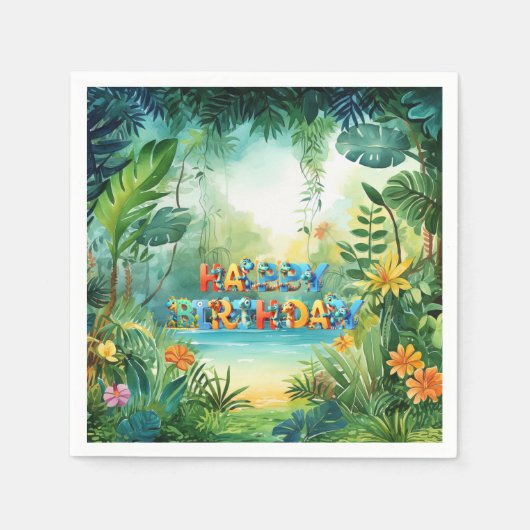 Niedlich Dinosaur Birthday Napkins Serviette (Vorderseite)