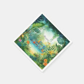 Niedlich Dinosaur Birthday Napkins Serviette (Ecke)